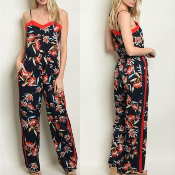 Pants - TRENDY FLORAL JUMPSUIT